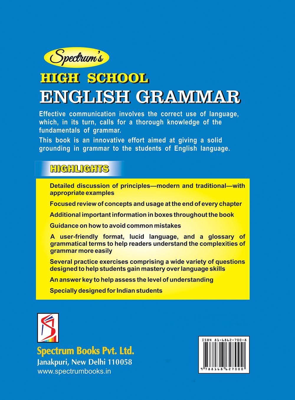 Spectrum's High School English Grammar (2026 Edition) | Complete English Grammar Book for School Students, SSC, Banking, UPSC, Railways, Competitive Exams & English Learners - Image 2