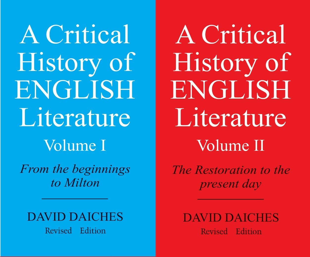 A Critical History Of English Literature - Volume I & Ii (combo Pack)