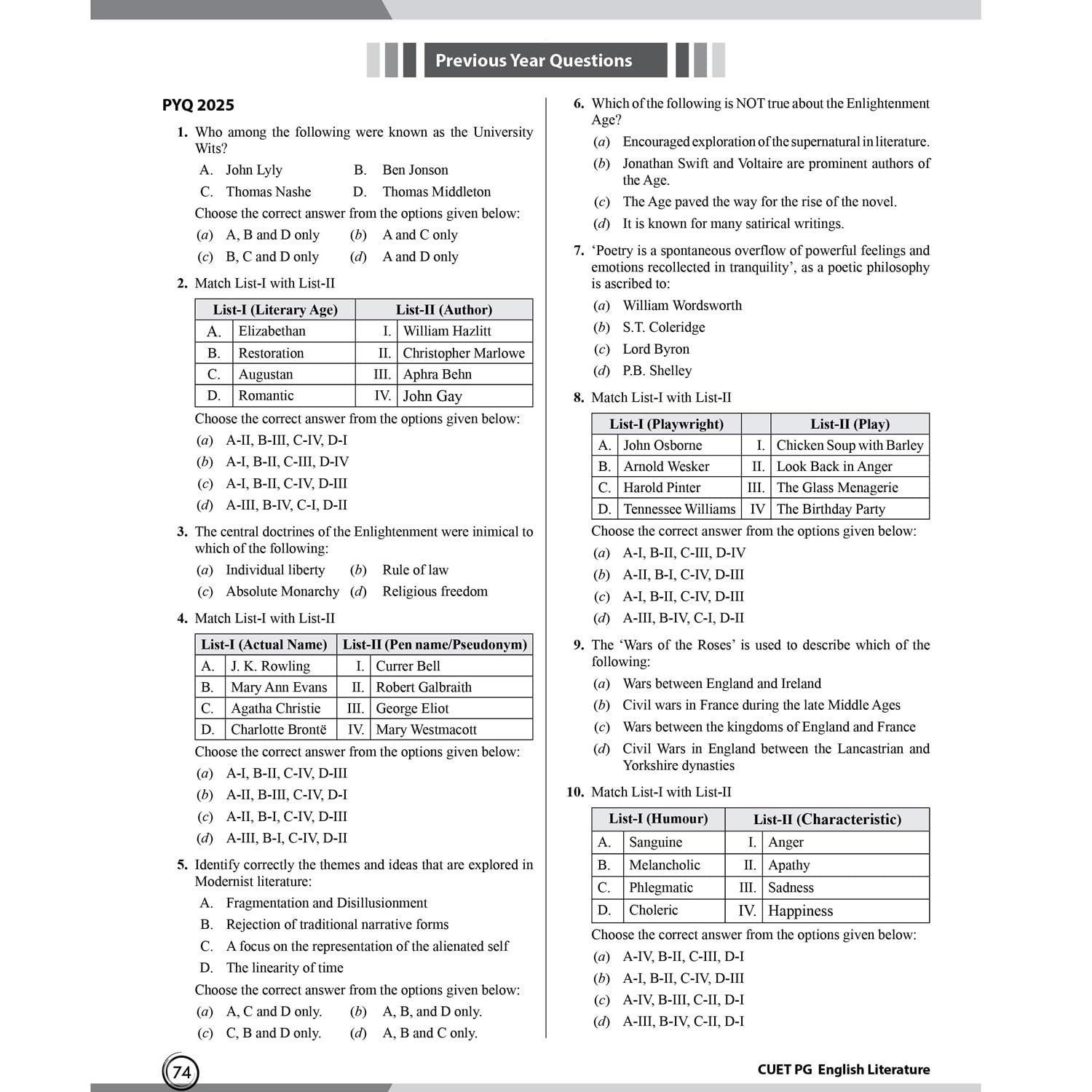 PW CUET PG English Literature Concept Theory and 6 Years PYQ Book (2026-2021) | Ideal for JMI, BHU, DU, & Other Central & Universities - Image 4