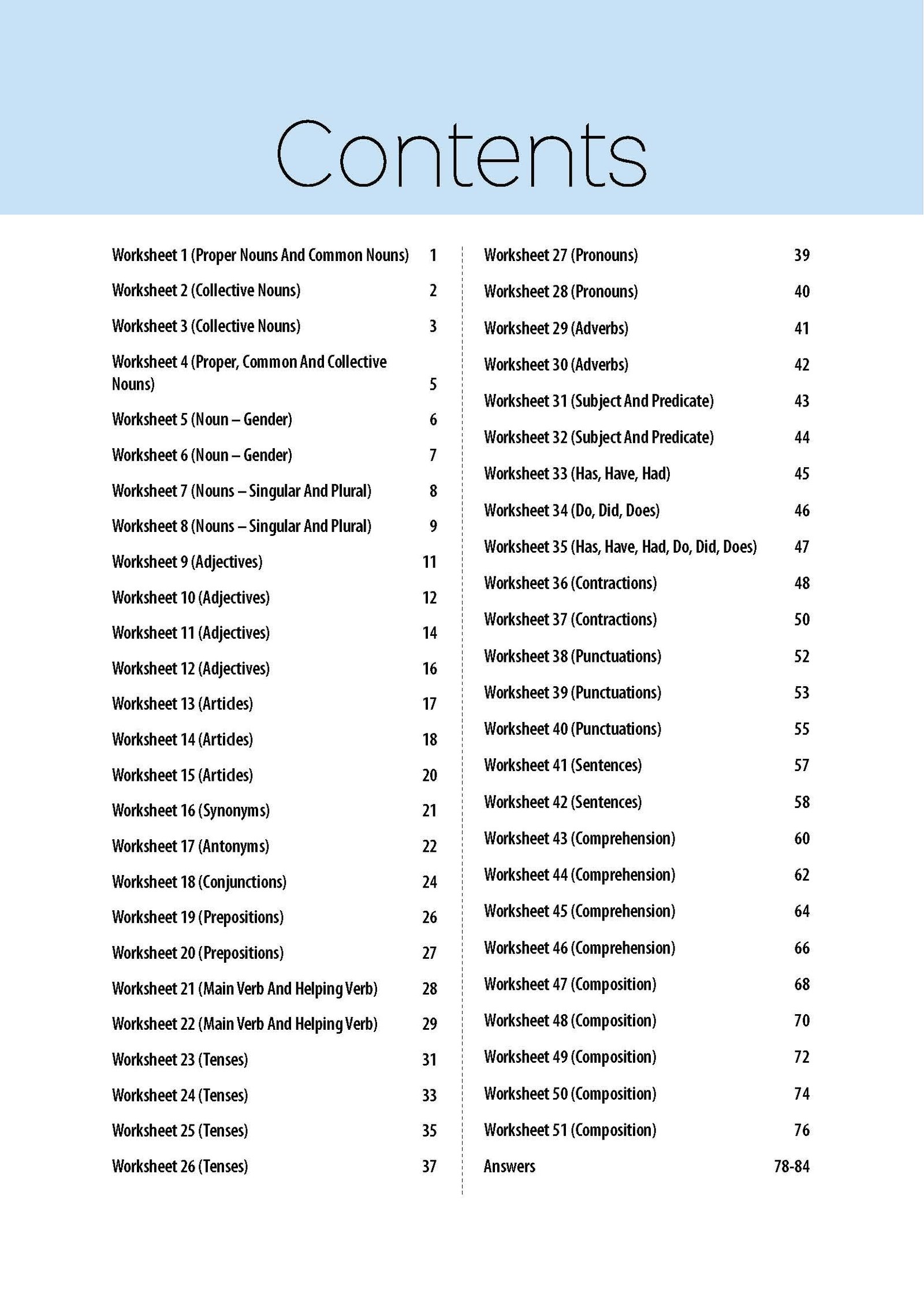 MTG 51 English Grammar Worksheets Class 3 – Grammar Work books to practice English concepts in interactive way (Based on CBSE/NCERT)