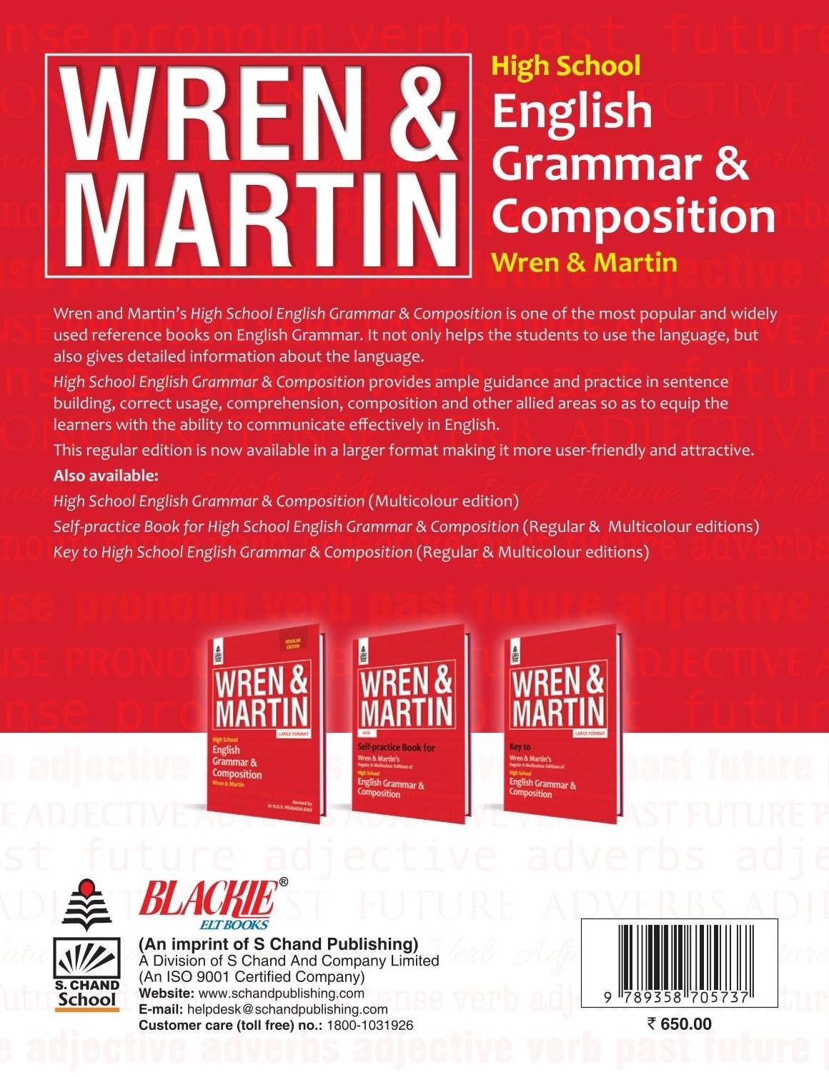 S Chand Wren & Martin's High School English Grammar & Composition – Regular Edition (2026 – 2027) | Updated English Grammar Rules, Exercises, Writing Skills, Vocabulary, Essays, Letters & Comprehension | Best Grammar Practice Book for Students - S Chand S - Image 2